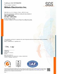 ISO13485 - 2016 (Markham, Canada)